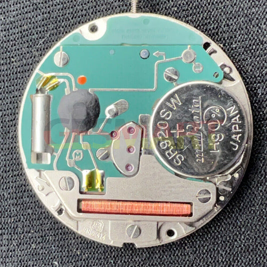 ETA 955.414 Swiss Made silver watch accessory with quartz movement and single calendar.