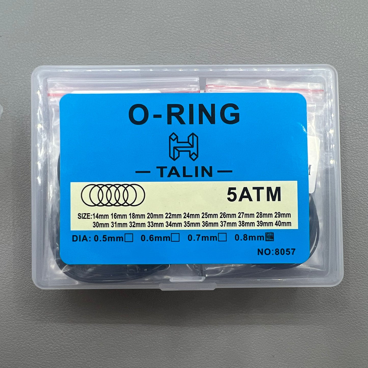 0.8mm 132 PIECES Rubber Silicone Watch Gasket O-Ring Back Case Assorted
