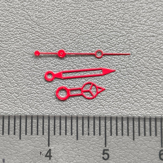 2 Sets Red Hollow Watch Hands No Luminous Watch Hands for NH35 NH36 4R 7S