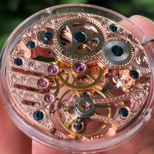 Rose Golden Hollow Seagull ST3600 Mechanical Movement Replacement of ETA6497