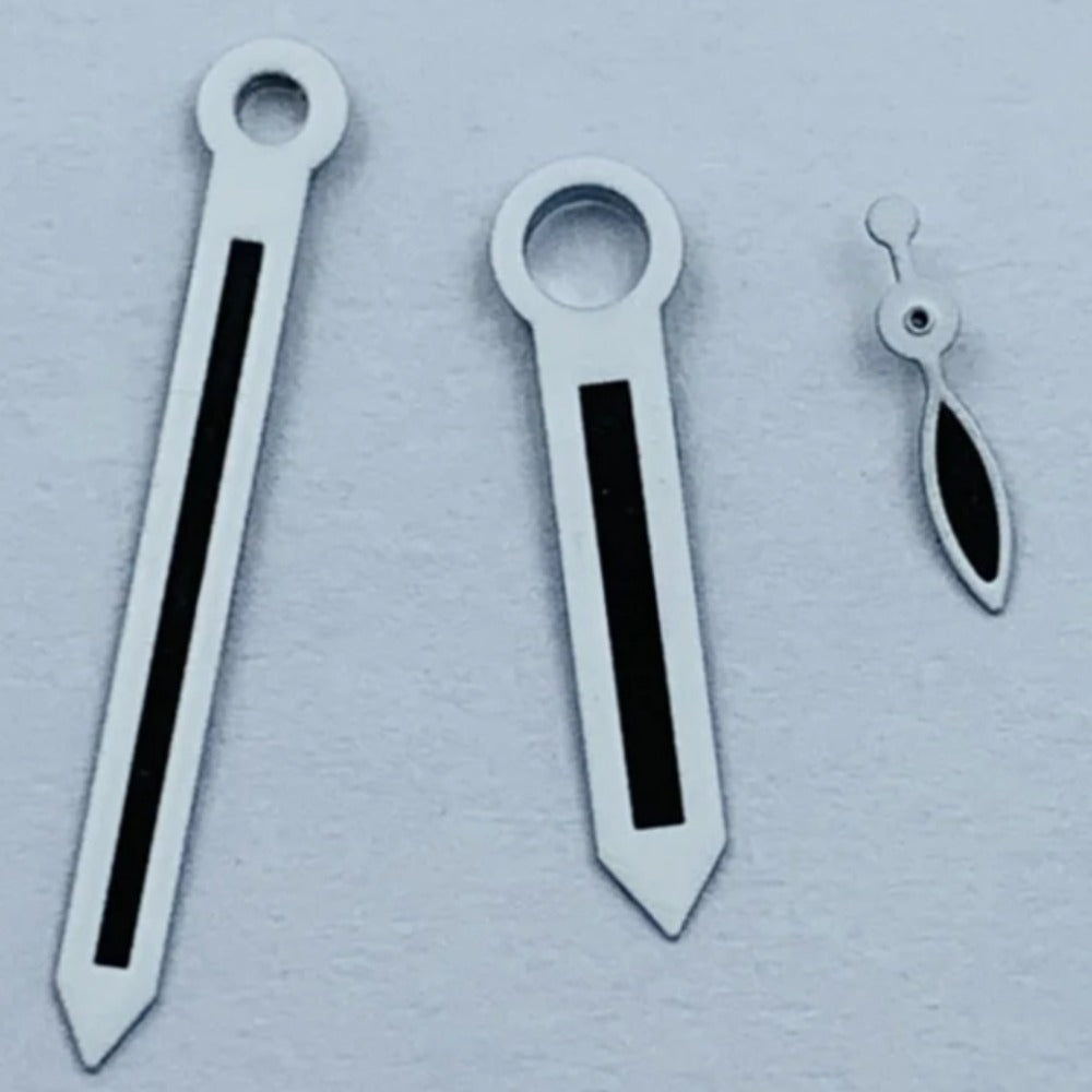 White trim black painted watch hands set for ETA6497 6498 ST3600 ST3620