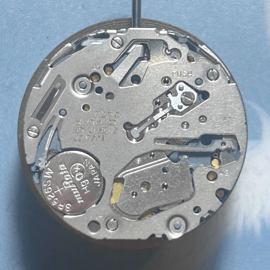Miyota FS20 watch movement with 6 hands, single calendar date at 3, Japan-made precision by Miyota.