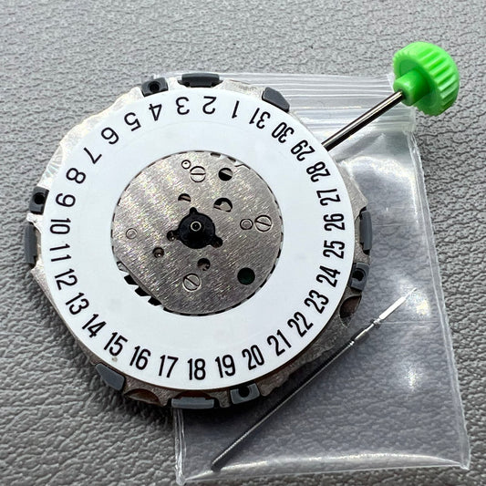Japan Miyota 4U13 quartz watch movement showcasing 3 hands, date at 6, slim design for watch accessories.