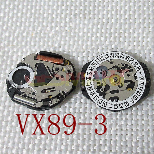 Japan Made Hattori Epson TMI VX89 Quartz watch movement with stem, precise timekeeping component for repair.