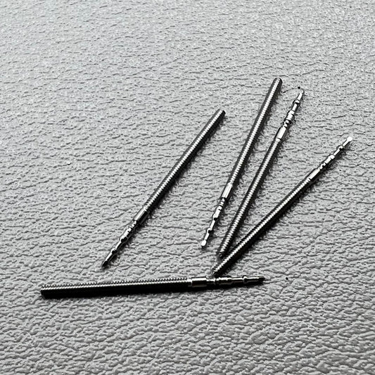 1. Set of 5 Miyota GM00/GM10/GM15 watch winding stems for precise movement repair.