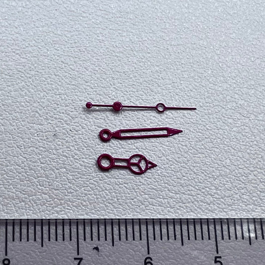 2 Sets Red Hollow 7.75mmx12mmx12.5mm Watch Hands for NH35/36/4R/7S Movement
