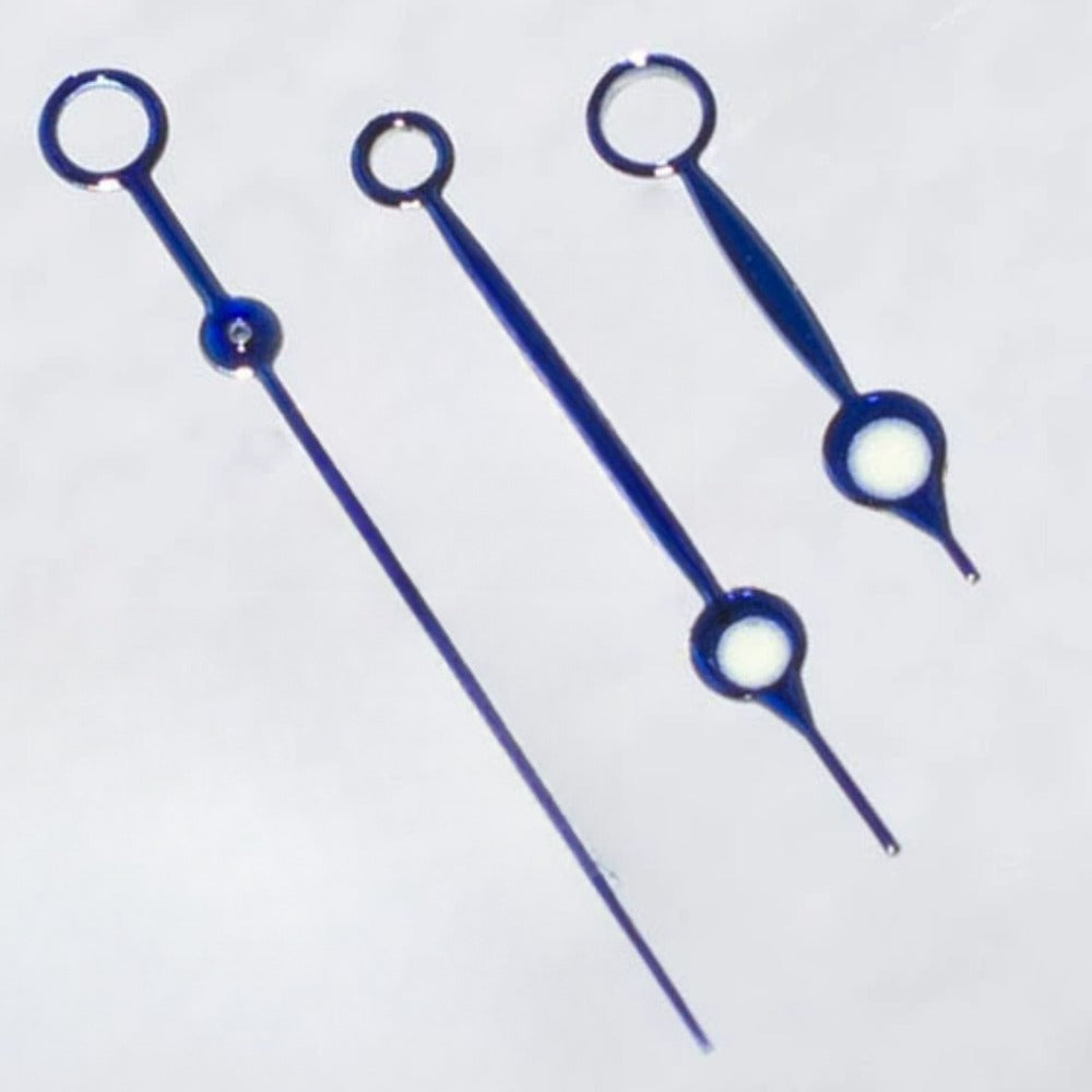 18.5mm Dark Blue Trim Green Lume watch hands for Japan Made 8200 8205 models, luminous design