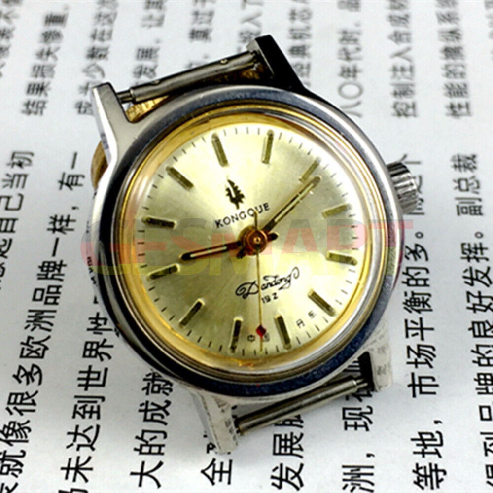 Liaoning Factory Made Kongque Manual Lady Mechanical Watch 19 Jews Golden Dial