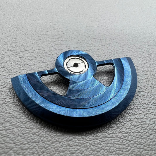 Blue hollow Geneva rotor oscillating weight for NH35 NH36 watch movements, precise and durable.