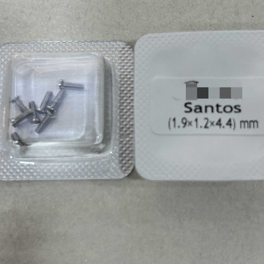 Watch case back cover screws for Santos, 1.9x1.2x4.4mm, durable replacement parts.