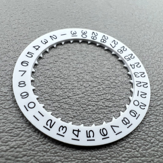 Roue de disque de date avec police spéciale blanche à 9 heures pour mouvement Miyota 8215