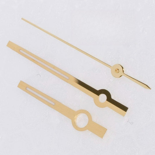 Golden hollow watch hands 12.5mm for ETA2836 2824 2892A2 movements by Dayjust, precise fit.