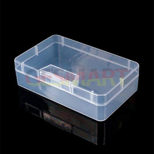Compact 3-pack of small rectangular toolboxes (3.9x14.5x9.3cm) with hinged lids for organized storage.