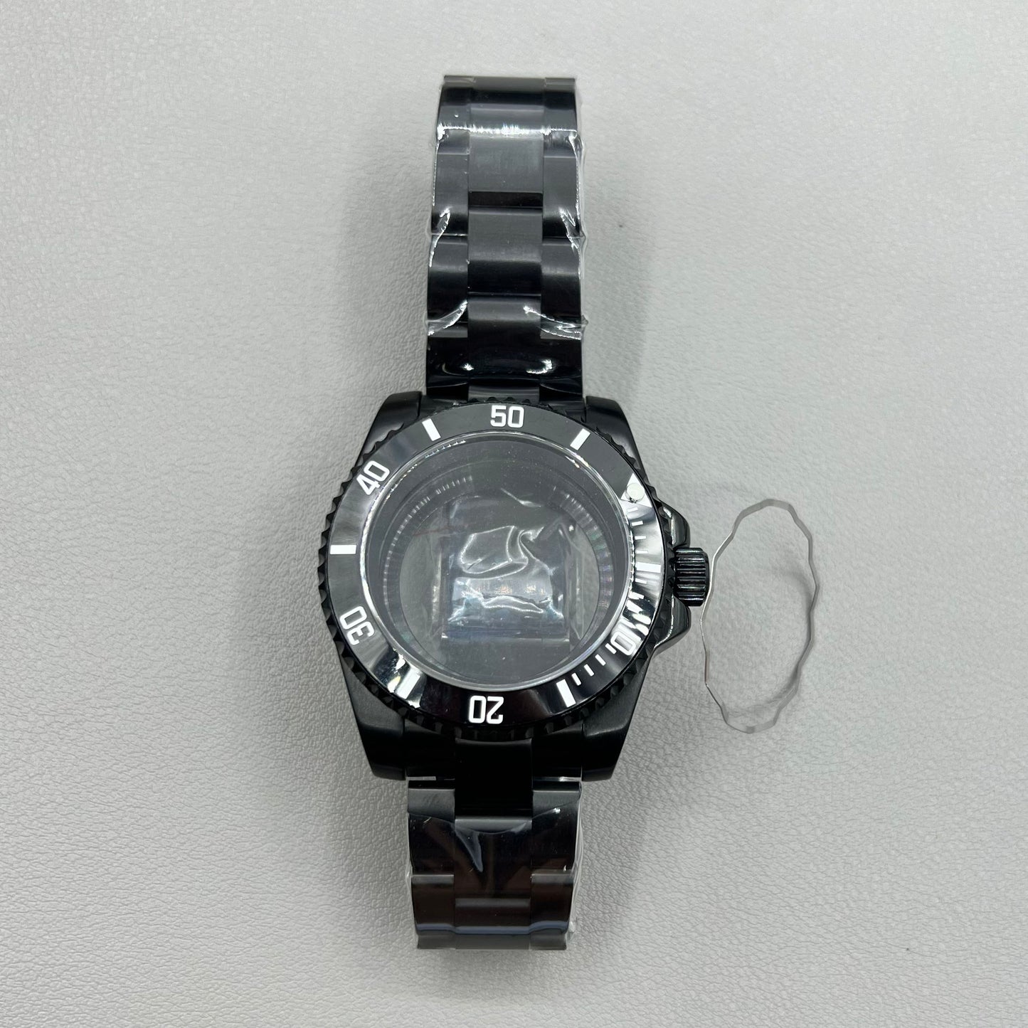 40mm PVD Stainless Steel Strap Sapphire Glass Ceramic Ring Watch Case for NH35/NH36