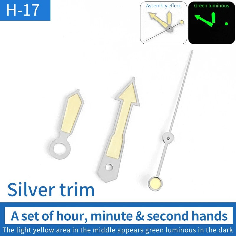 Silver Trim Yellow Painted Lume Watch Hands for Srpd Skx007/009 NH35 7009 6309