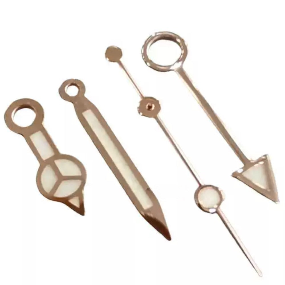 Rose Golden Trim BGW9 Blue Luminous Watch Hand for NH34 GMT 4 Hands