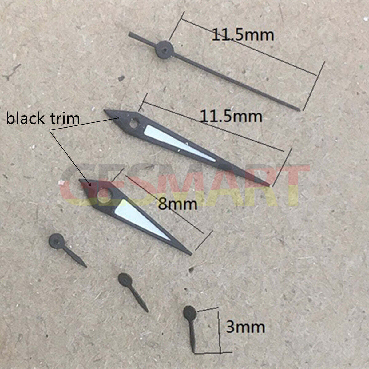 Aiguille de montre en forme de flèche noire de 11,5 mm pour Epson VX3J, VX9J, VX7J, VX3N, VX9N, VX42