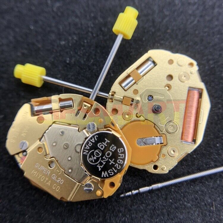 Miyota GL20 Japan quartz movement watch mechanism with 2-hand design by Miyota.