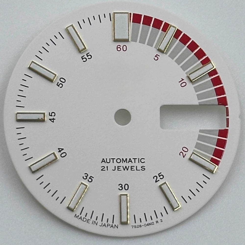 White 28.5mm Datejust diving watch dial with green luminous markers for NH36, perfect for diving enthusiasts.