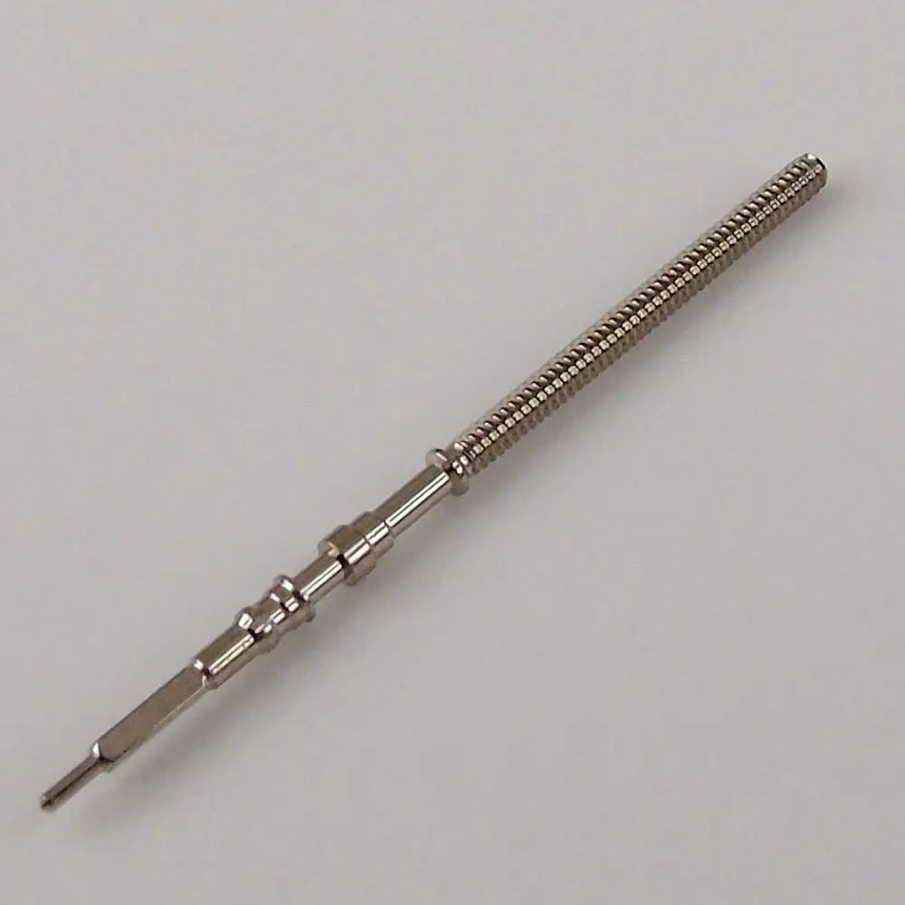 Stainless steel watch crown winding stem for NH35 movement, durable replacement.