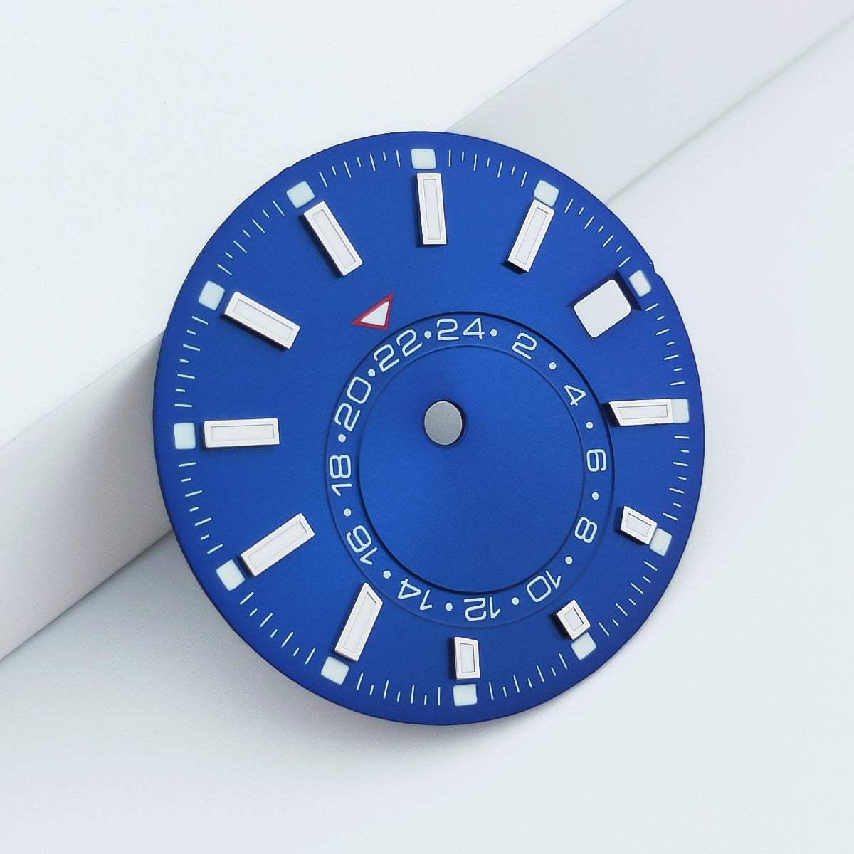 Dark Blue 28.5mm Watch Dial For NH35 Movement Green Lume No Logo 24-Hour