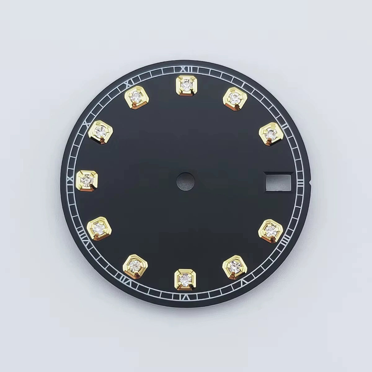 Golden Nail Black 28.5mm Watch Dial Fit For NH36 Movement No Logo