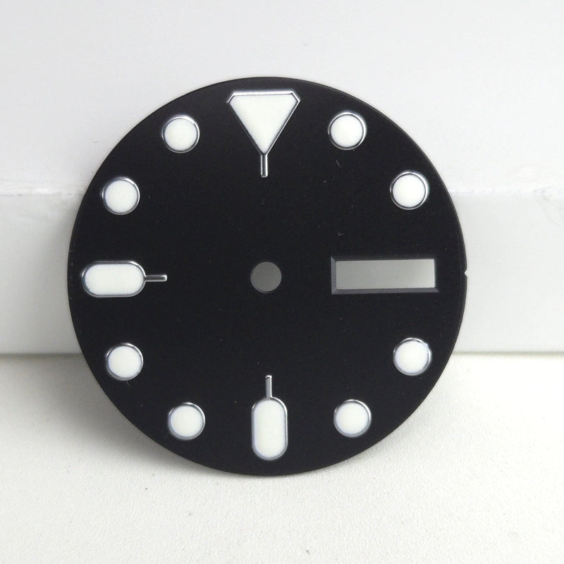 28.5mm Green Lume Black Watch Dial Fit For NH36 Movement No Logo