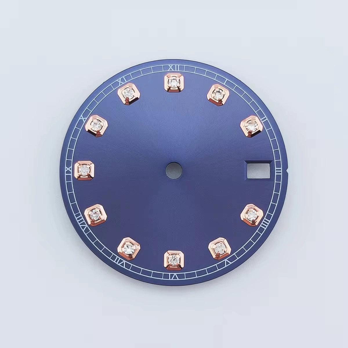 Rose Golden Nail Blue 28.5mm Watch Dial Fit For NH36 Movement No Logo