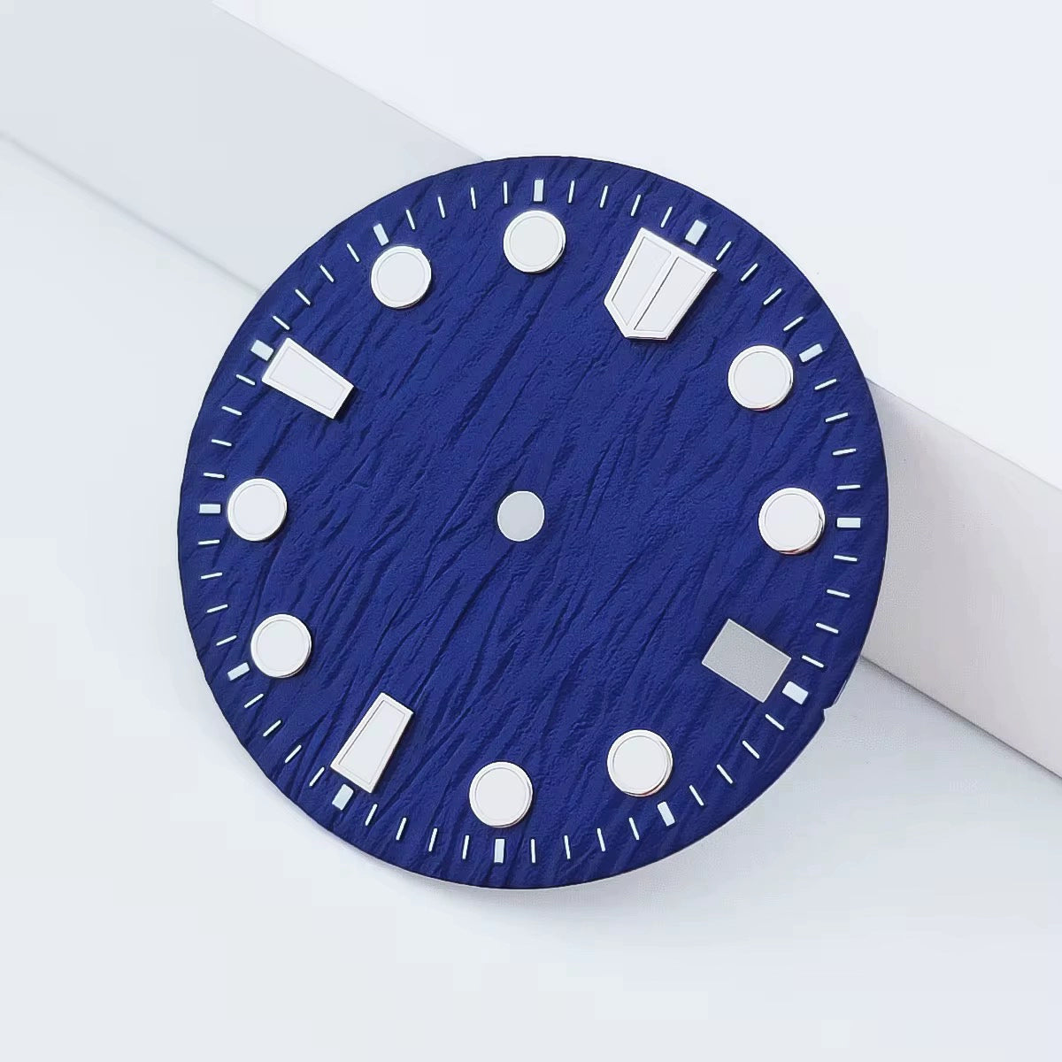 Dark Blue Tree Grain 28.5mm No Logo Watch Dial For NH35 Movement Green Lume