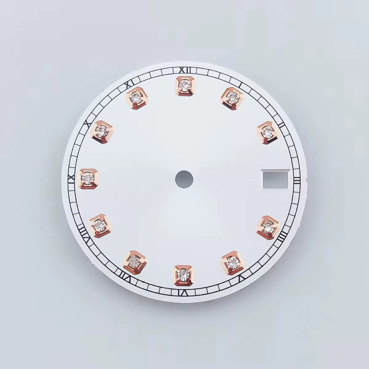 Rose Golden Nail White 28.5mm Watch Dial Fit For NH36 Movement No Logo