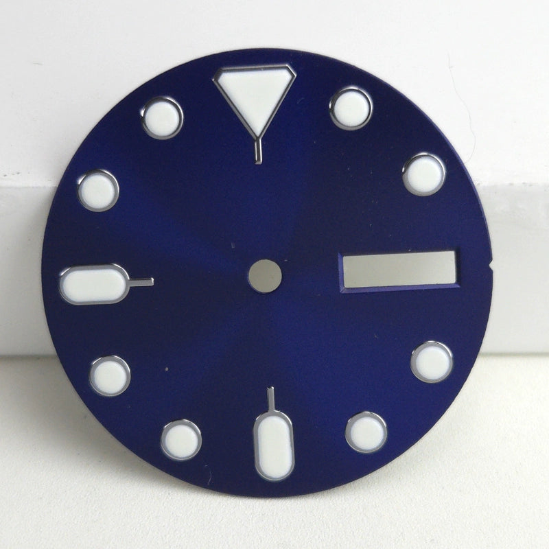 28.5mm Green Lume Dark Blue Watch Dial Fit For NH36 Movement No Logo