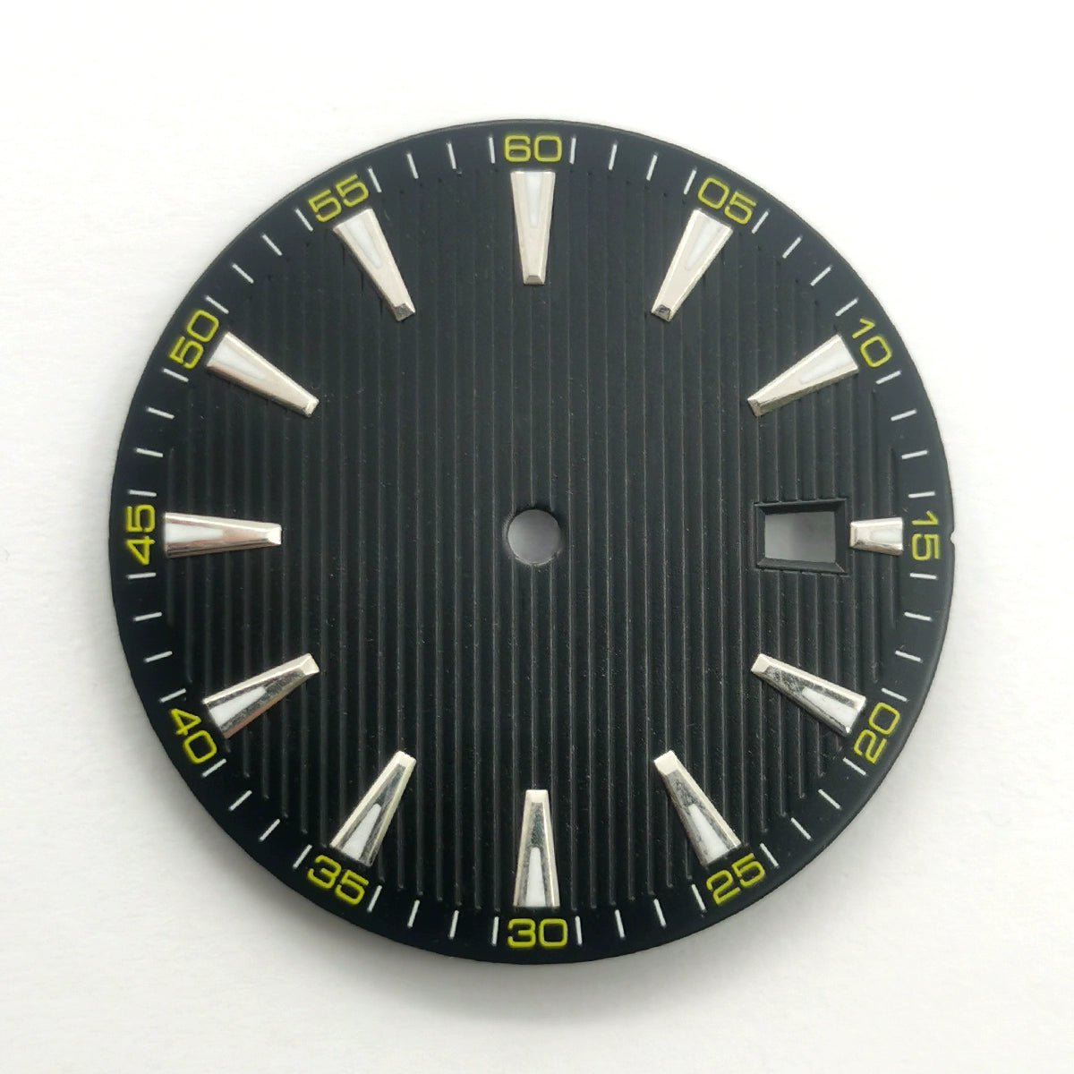 Black+Yellow 33.5mm No Logo Watch Dial For ETA2824 2836 Movement Green Lume