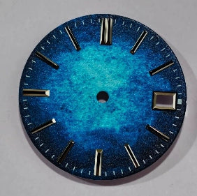 Blue Universe Theme 28.5mm Watch Dial For NH35 Movement No Lume Date At 3