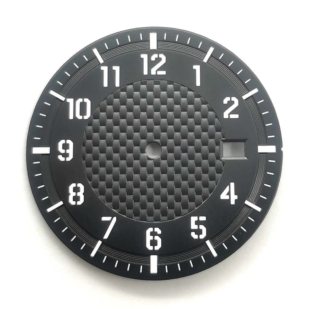 Black 33.8mm No Logo Watch Dial For NH35 Movement Green Lume