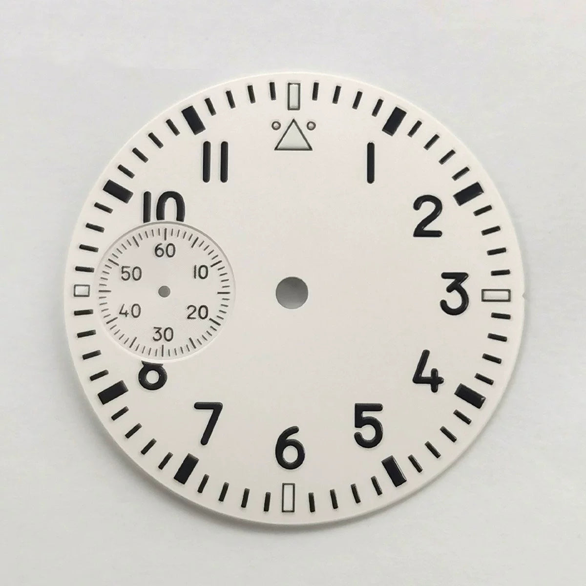 White 37mm No Logo Watch Dial For Eta6497 St3600 Movement Green Lume