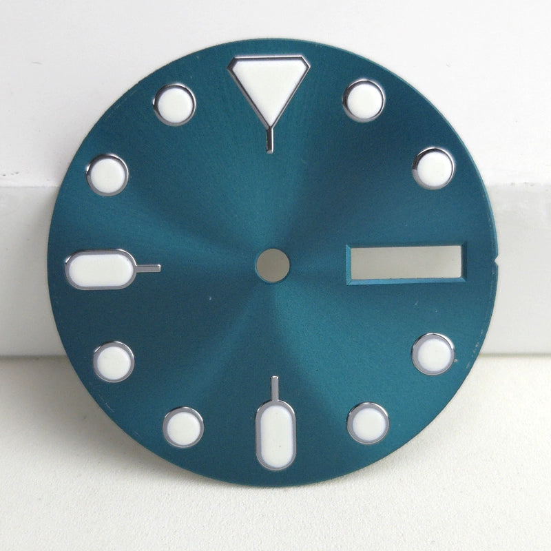 28.5mm Green Lume Sea Blue Watch Dial Fit For NH36 Movement No Logo
