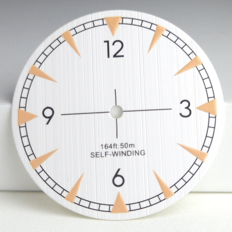 White 33.5mm Cross Pattern Watch Dial For Miyota 8215 Movement 164Ft Marked