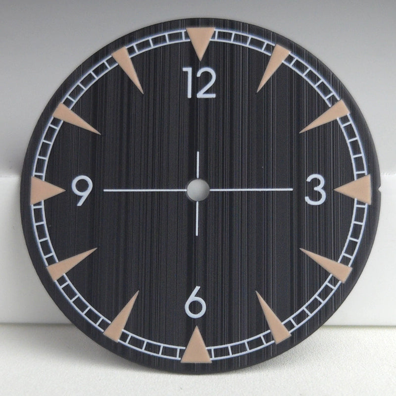 Black 33.5mm Cross Pattern Watch Dial For Miyota 8215 Movement