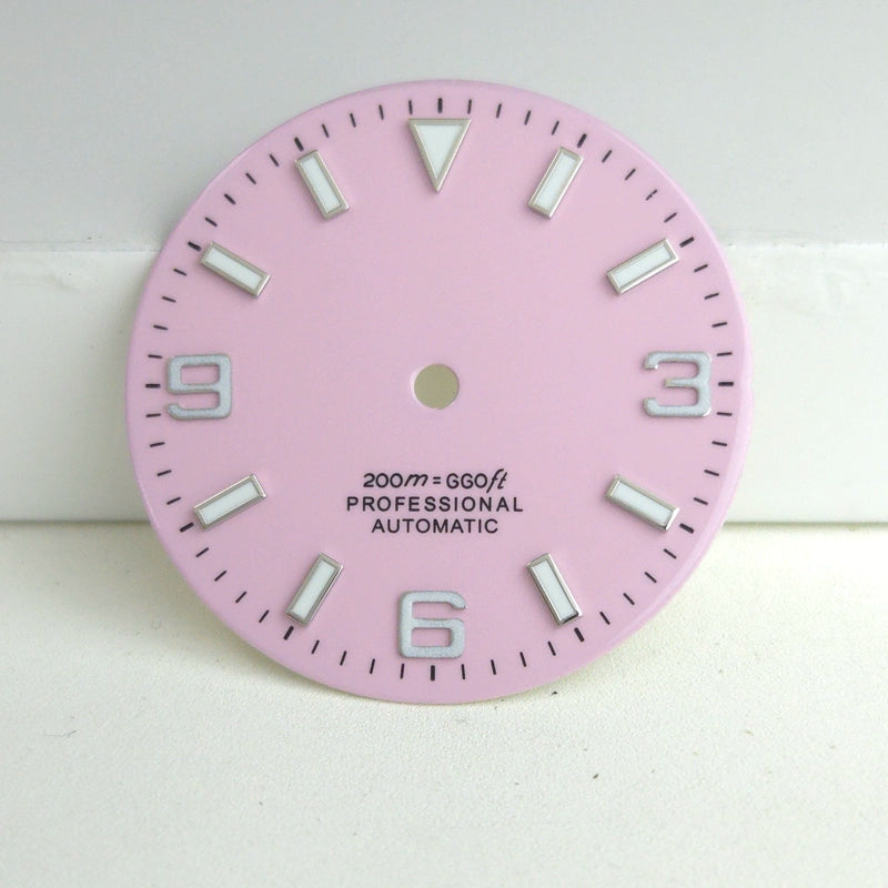 Solid Red 29mm Silver Nail Watch Dial For Miyota 8215 8200 Blue Lume No Logo