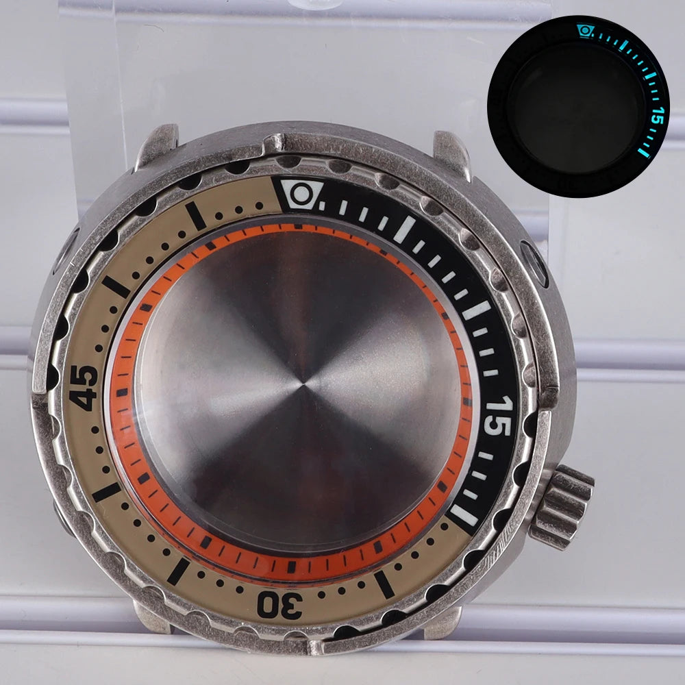 47mm Steel Watch Case C3 Bezel For NH35 NH36 NH38 Tuna Can Mod 200M Waterproof
