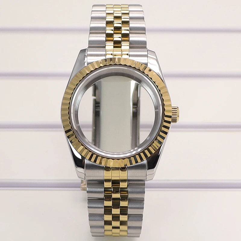 36/39mm Fluted Watch Case Sapphire Glass For NH35 NH36 NH34 4R36 Miyota 8215