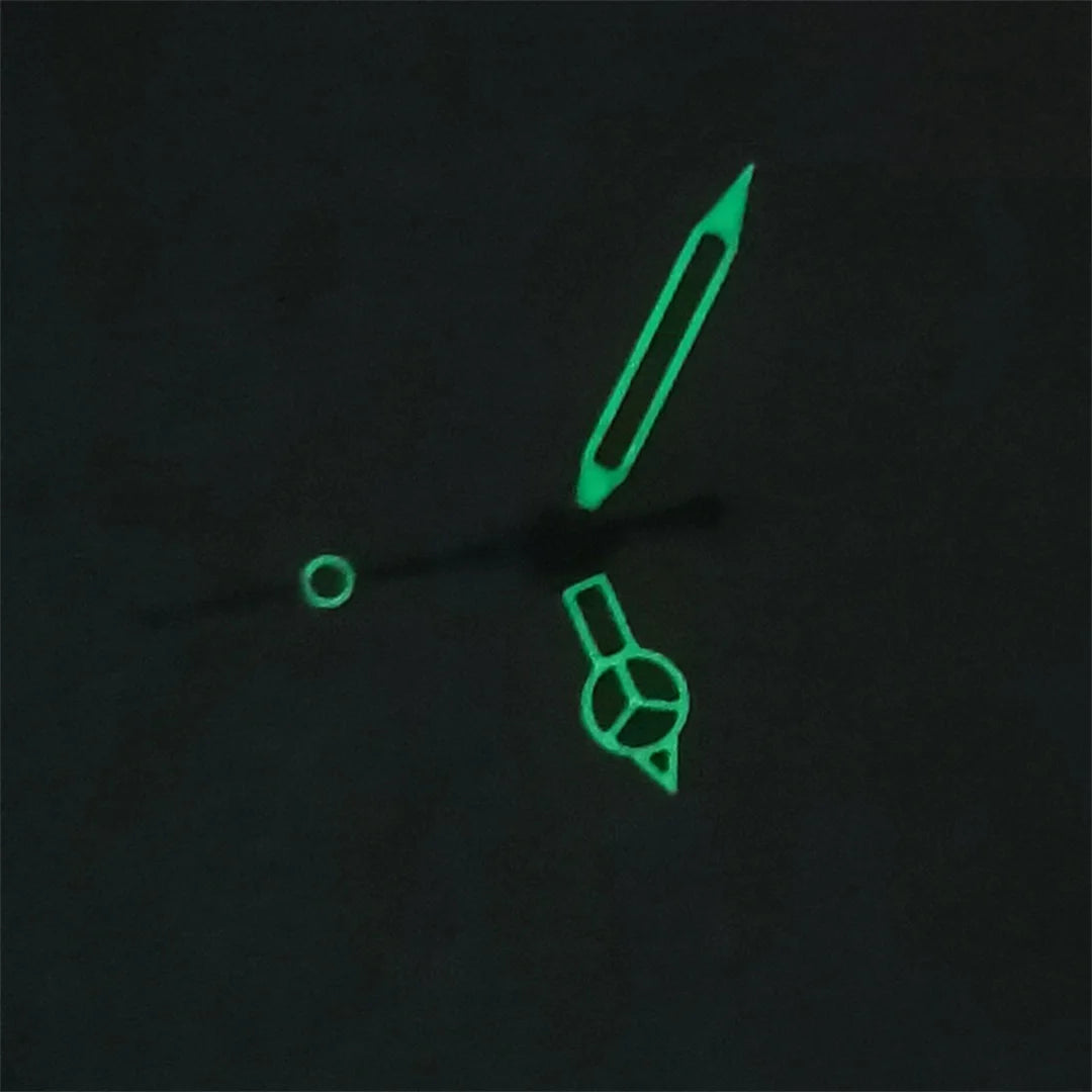 Modified White Hollowed Out with Green Luminous Watch Hands for NH35/NH36