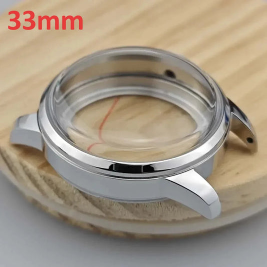33mm 5ATM Modified Stainless Steel Case Arch Glass Watch Case for NH35 Movement
