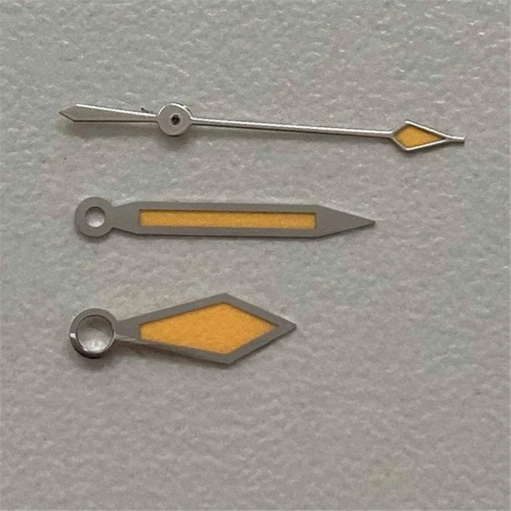 Green Luminous Silver Trim Orange Watch Hands Set for NH35 NH36 4R 7S Movement