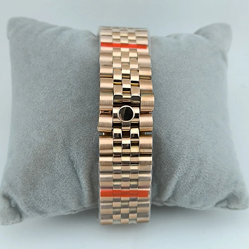 Diamond Decorated Steel Watch Case with Sapphire Glass Waterproof Fit NH35/NH36