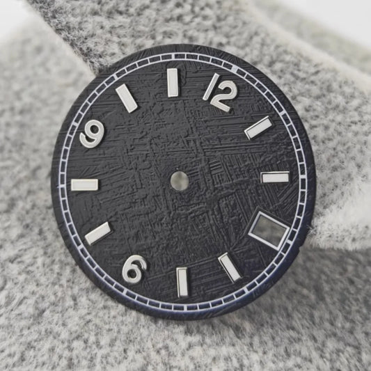 28.5MM Watch Dial Meteorite Pattern with Digital Scale Blue Luminous for NH35/36