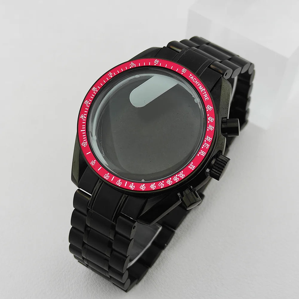 39.7mm Stainless Steel Watch Case Sapphire Glass with Chapter Ring for VK63
