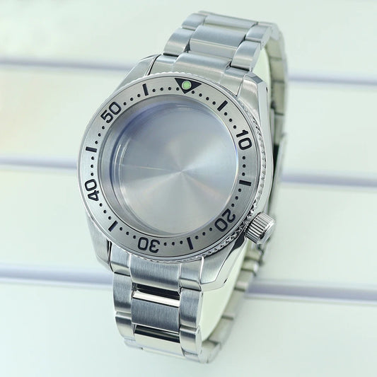42mm Steel Watch Case Strap Set Sapphire Crystal For NH35 NH36 NH34NH38 4R36