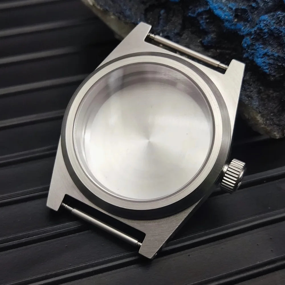3ATM 38MM Watch Case Brushed Stainless Steel Case with Sapphire Glass for NH35