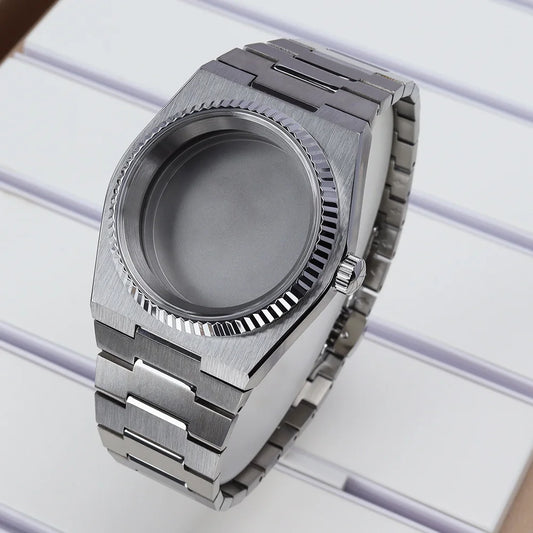 40mm Fluted Bezel Watch Case Sapphire For PRX Super Player Mod NH35 NH36 NH34/38